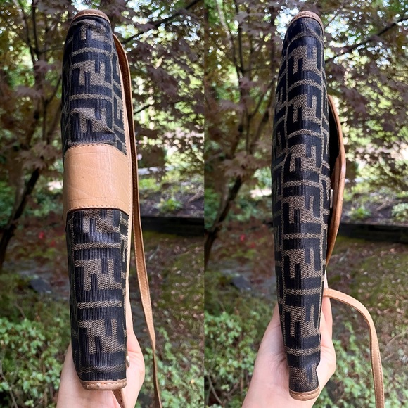 🧚Auth💖RARE💖 FENDI Zucca Zucchino Envelope Pochette Shoulder Clutch/Crossbody✨ - Picture 8 of 14